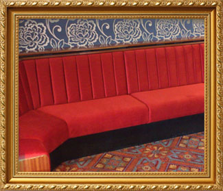 Re-upholstered bar seating