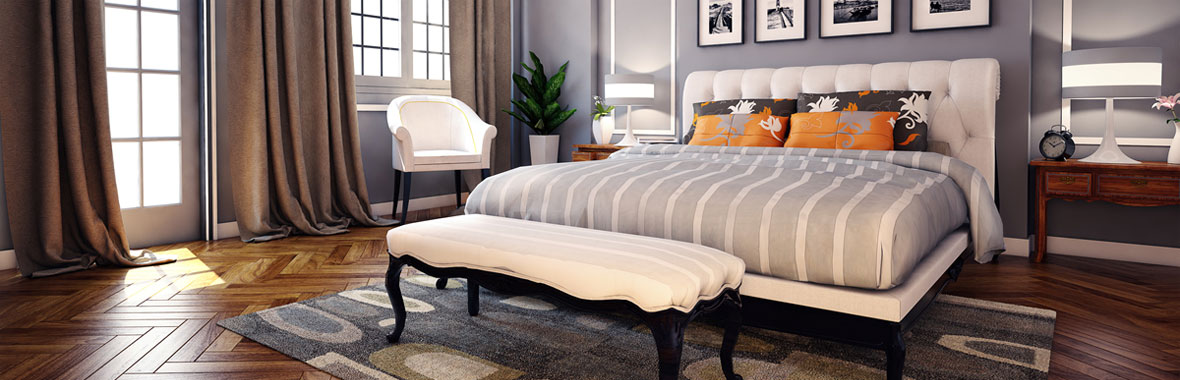 Re-upholstered bedroom furniture