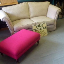 Re-upholstered sofa