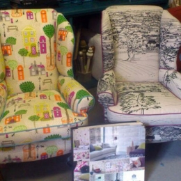 Re-upholstered chairs