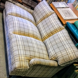 Plaid wool sofa